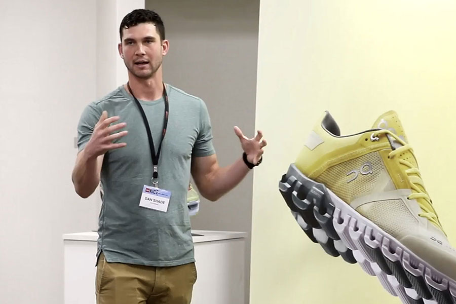 Man giving a product demonstration