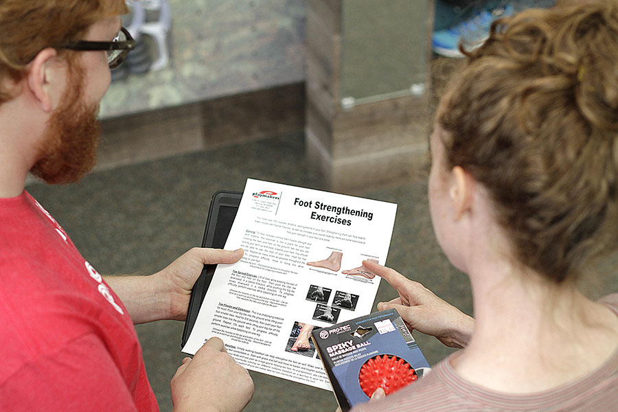 People reviewing a report