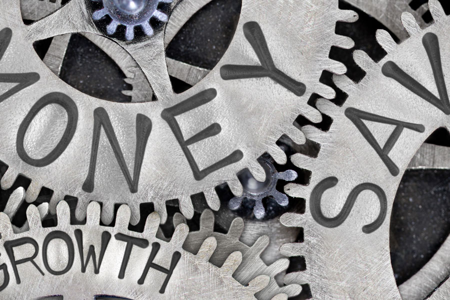 Machine gears that promote saving money