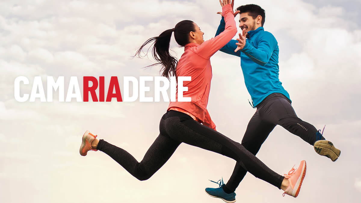 Runners jumping