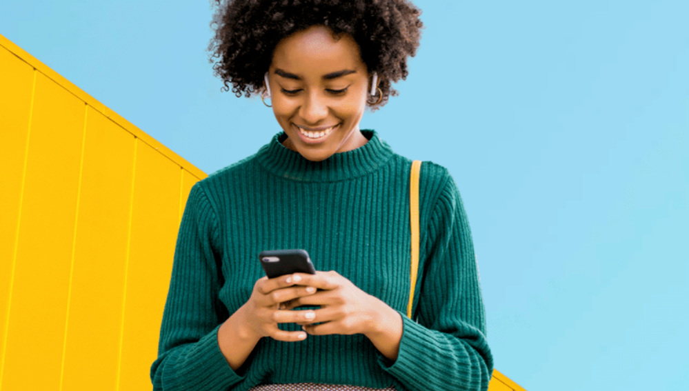 Woman shopping on phone
